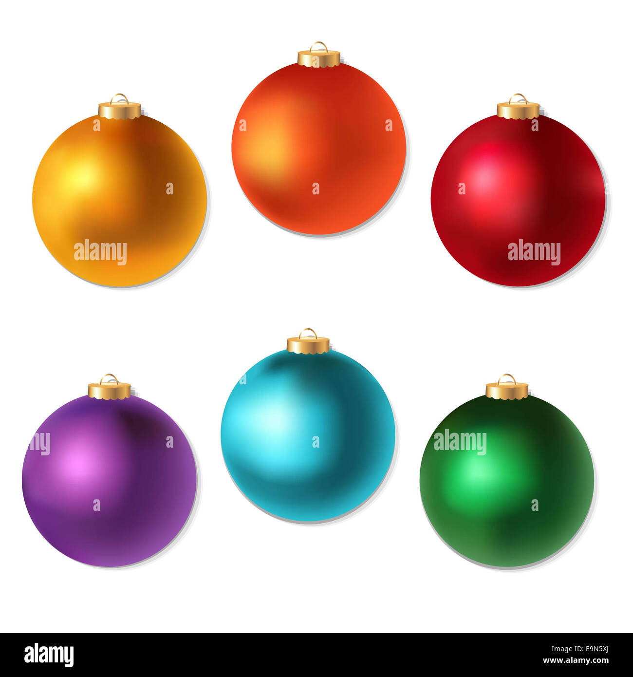 Colorate Palle di Natale insieme Foto Stock