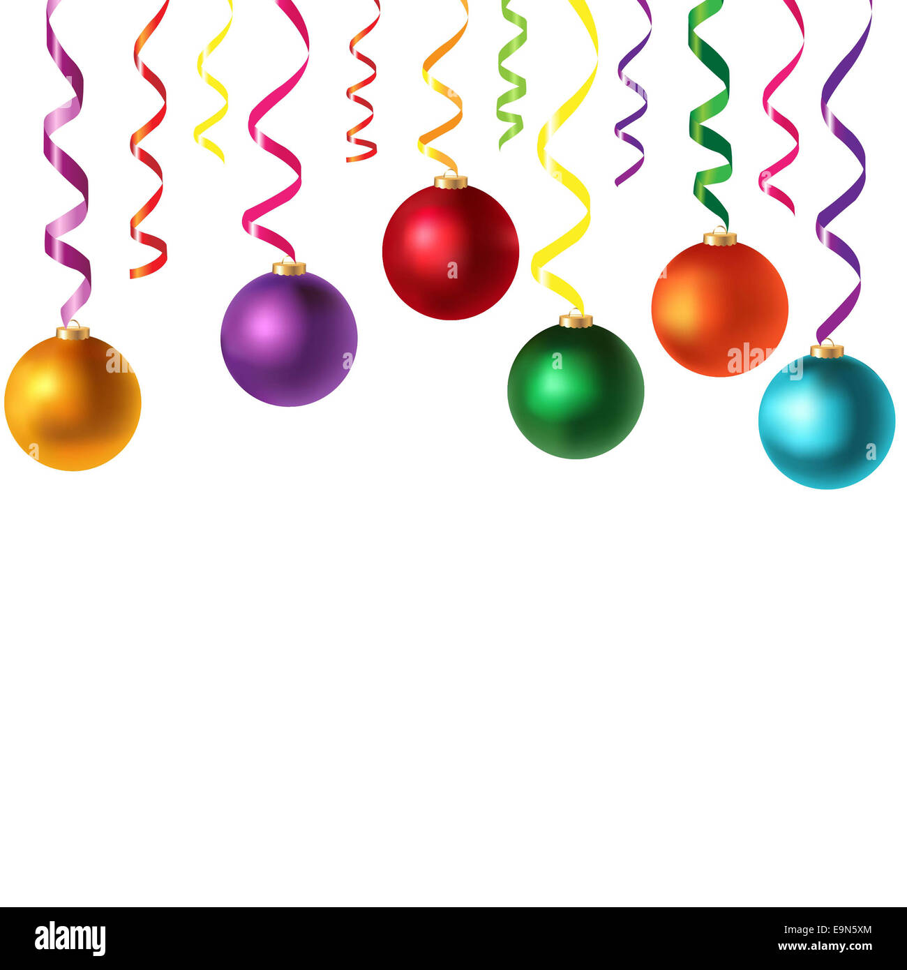 Confine con la serpentina e nuovi anni giocattoli Foto Stock