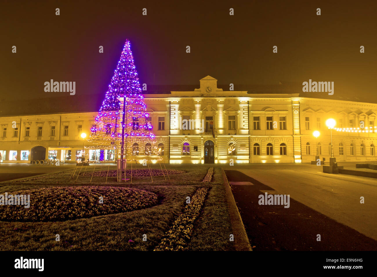 Koprivnica strada notte scena di natale Foto Stock