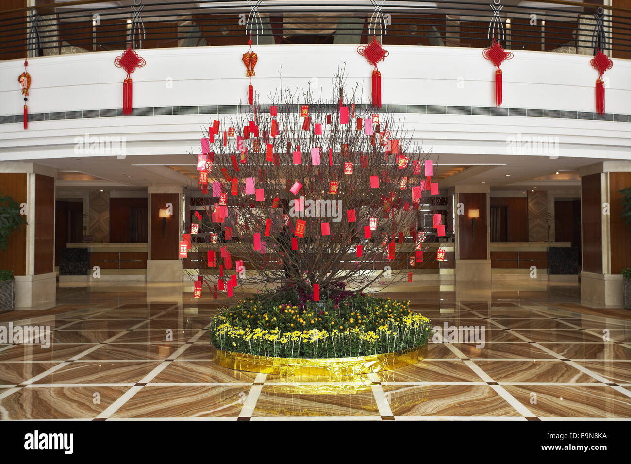 Superba lobby rilasciati in cari Chinese hotel Foto Stock