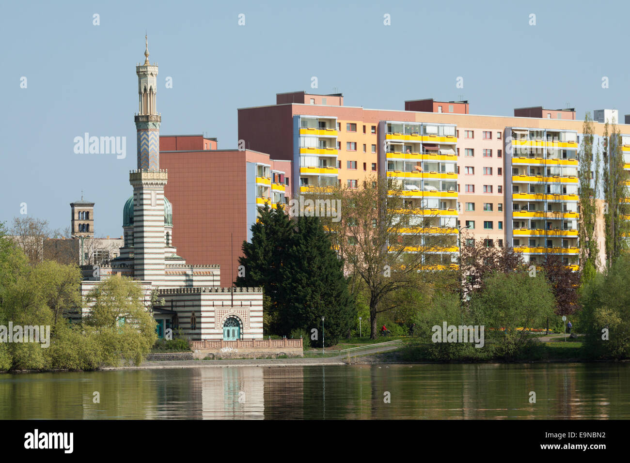 Blocco e stazione della pompa Foto Stock