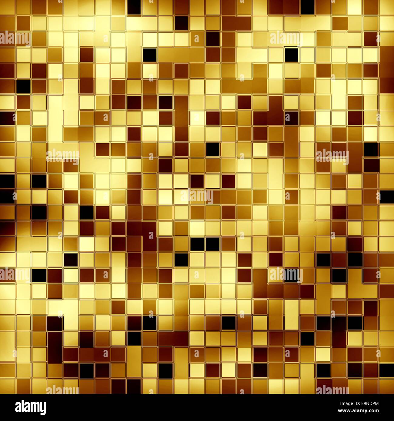 Golden Square piastrella ceramica texture Foto Stock