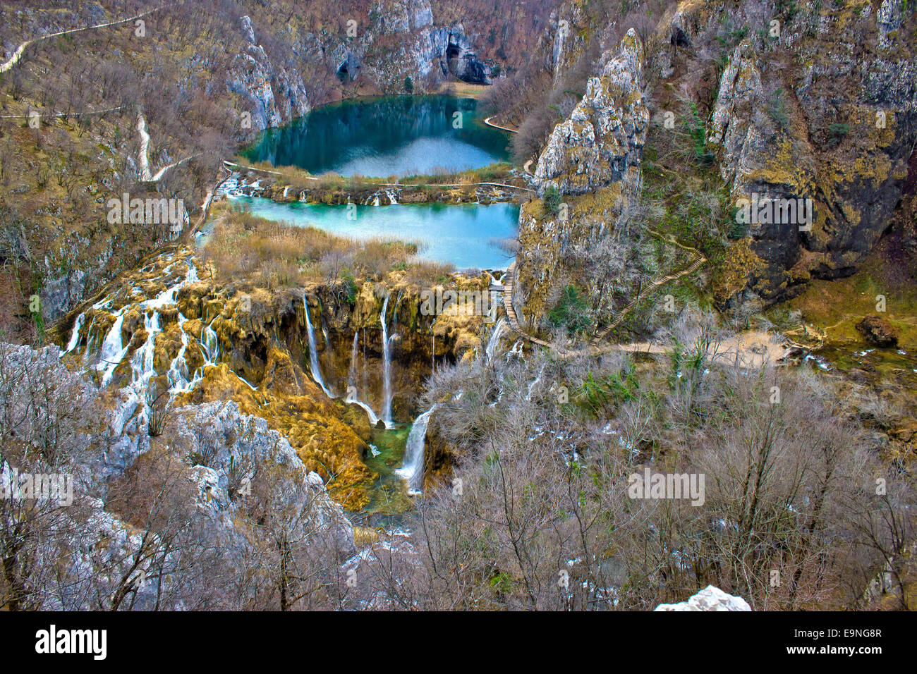 La caduta di laghi di Plitvice parco nazionale Foto Stock