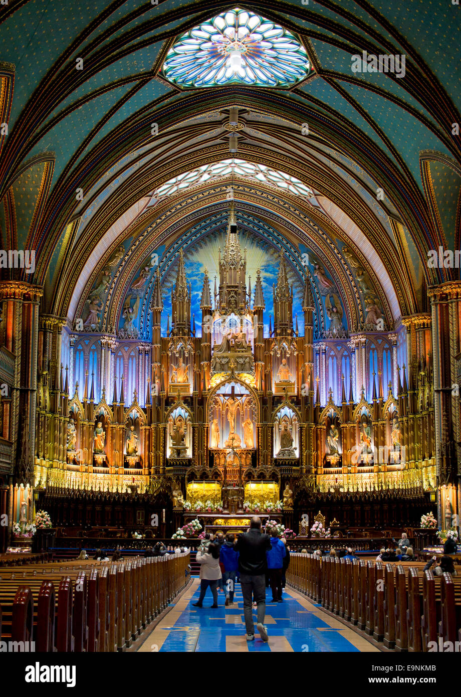 All'interno della Basilica di Notre Dame di Montreal, Canada Foto Stock
