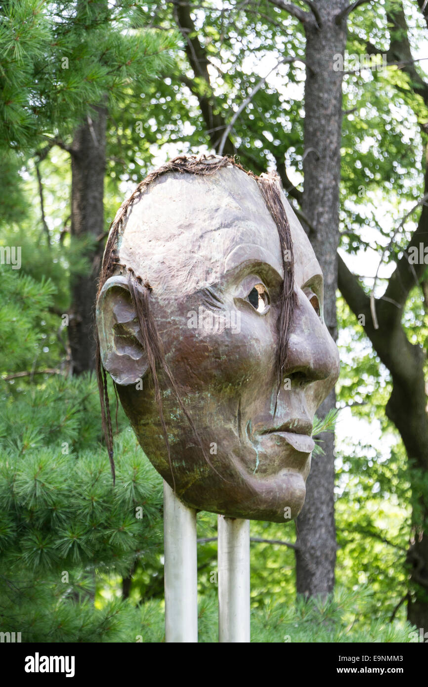 Capo poco Crow maschera, Minnehaha Park, Minneapolis, Minnesota, Stati Uniti d'America Foto Stock
