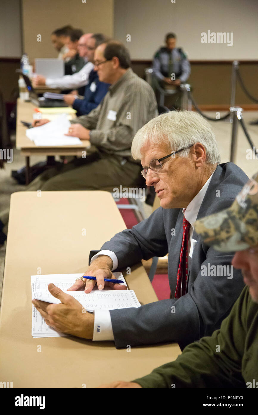 Lansing, Michigan - Il Michigan dipartimento di Risorse Naturali aste il petrolio e il gas di leasing su terreni demaniali. Foto Stock