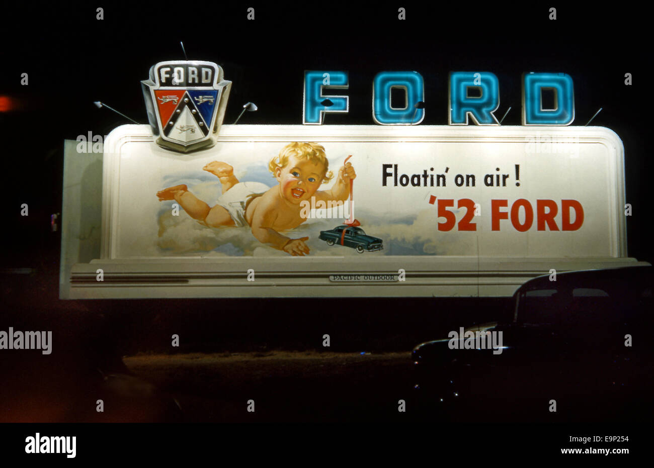Ford billboard in 1952 Foto Stock