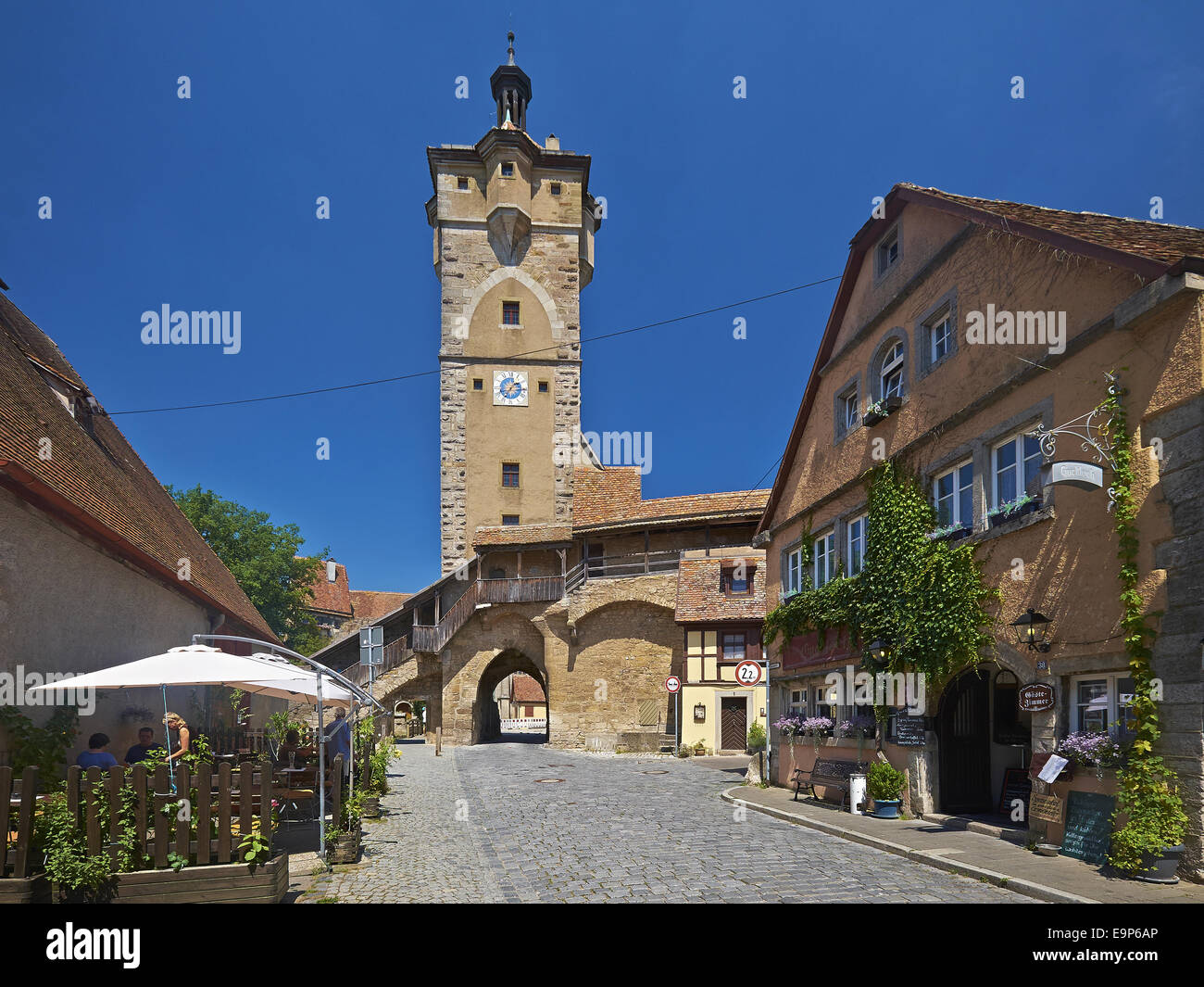 Klingentor a Rothenburg ob der Tauber, Baviera, Germania Foto Stock