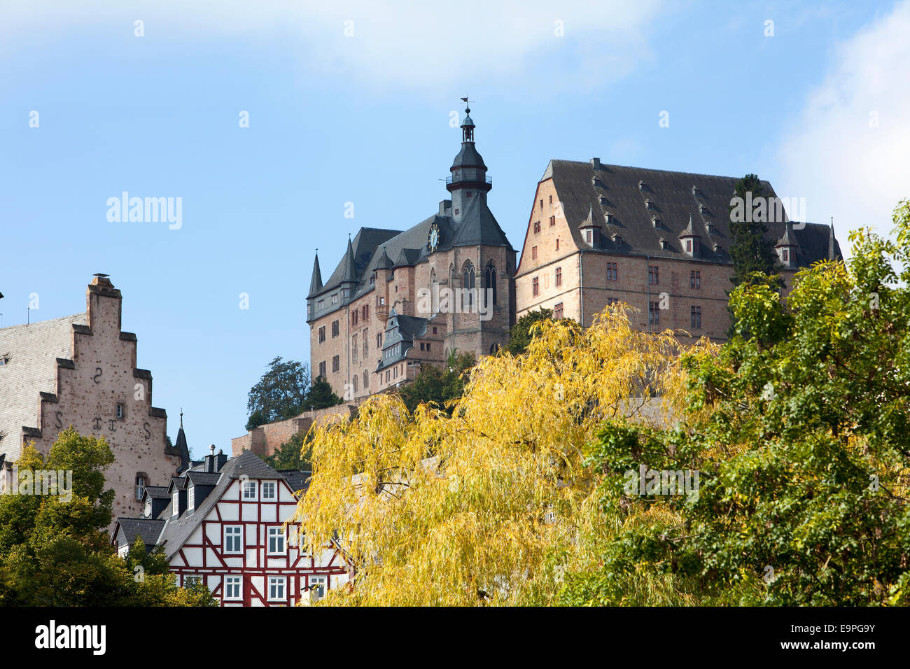 Castello di Marburg, Landgrafenschloss, Marburg, Hesse, Germania, Europa Foto Stock