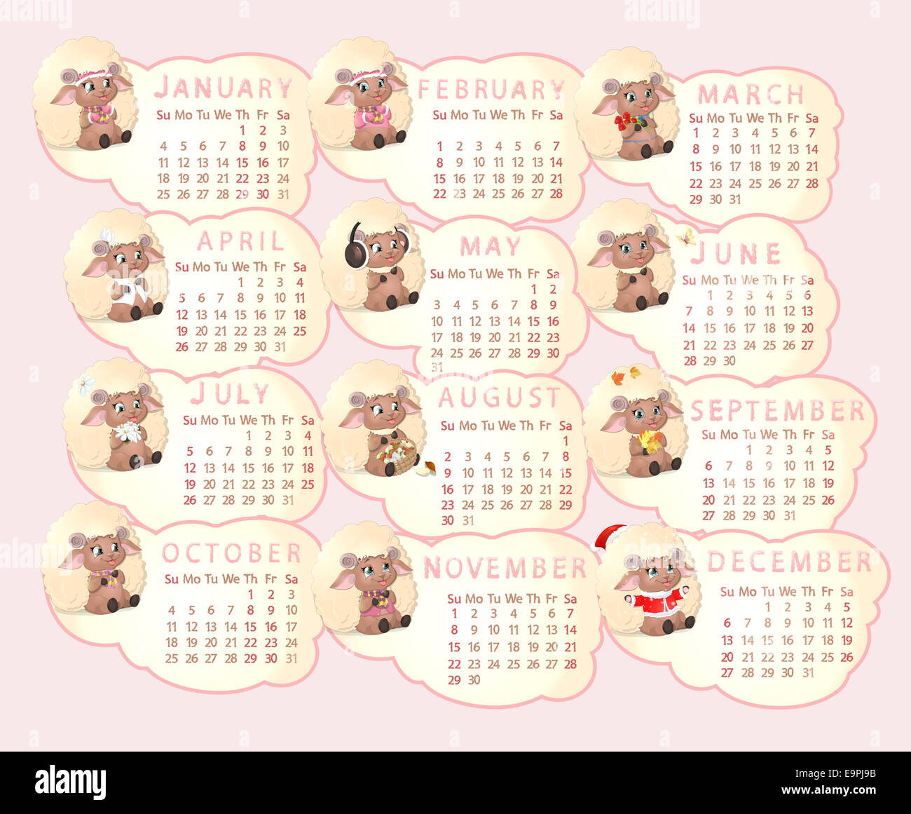 Bellissimo il calendario Foto Stock