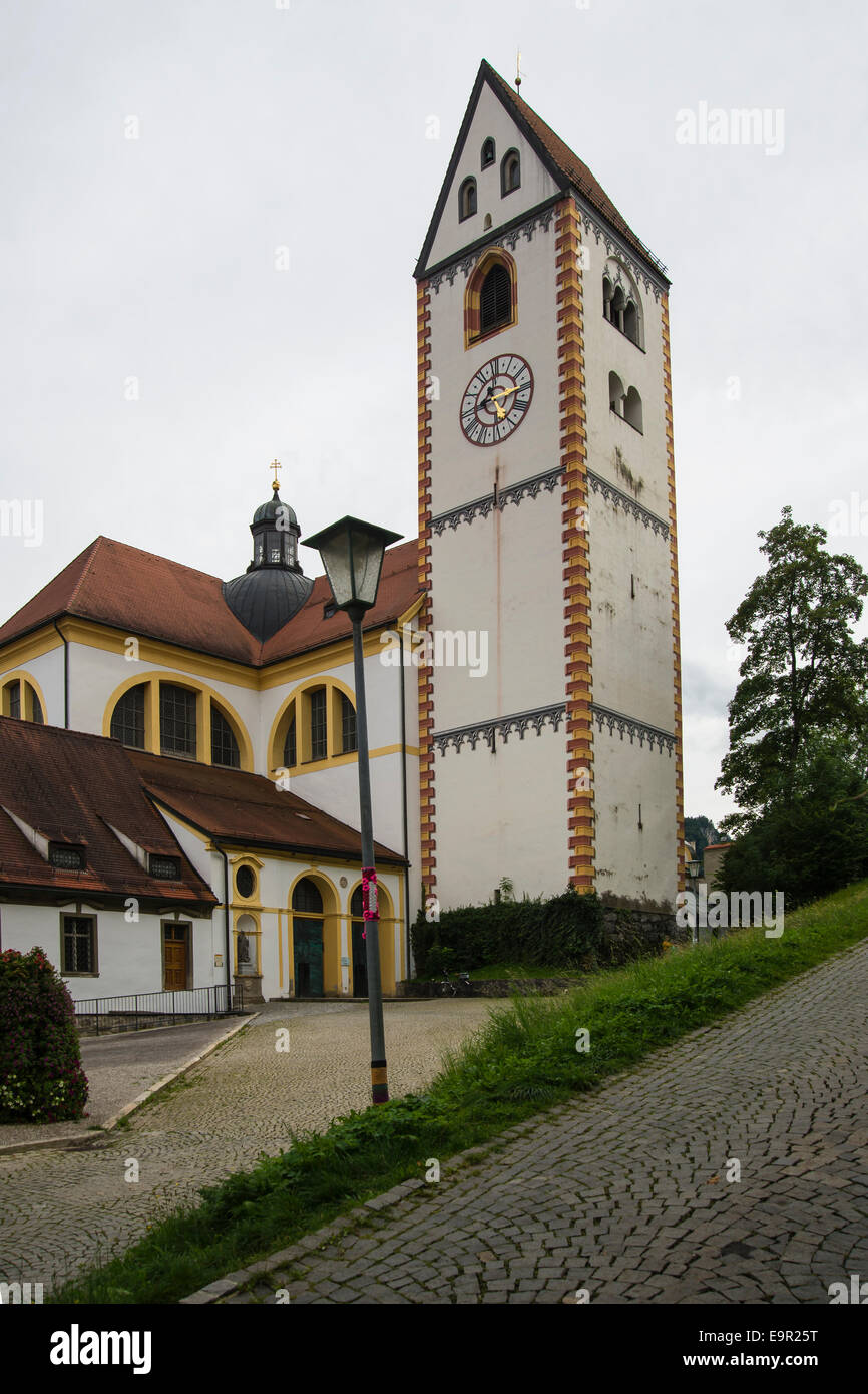 St. Mang Basilica, Fussen, Baviera, Germania, Europa Foto Stock