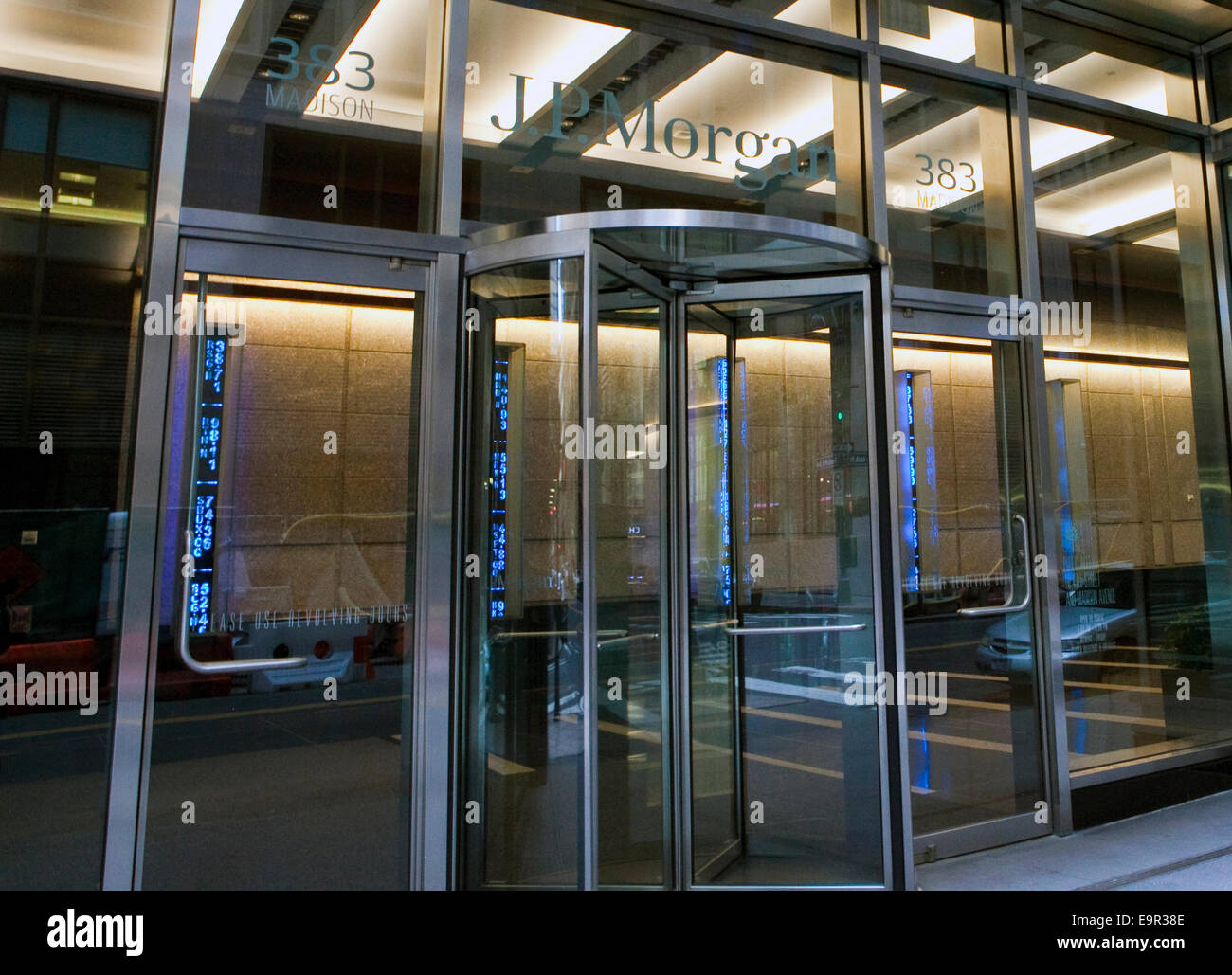 Una vista di JPMorgan's Building a New York Foto Stock