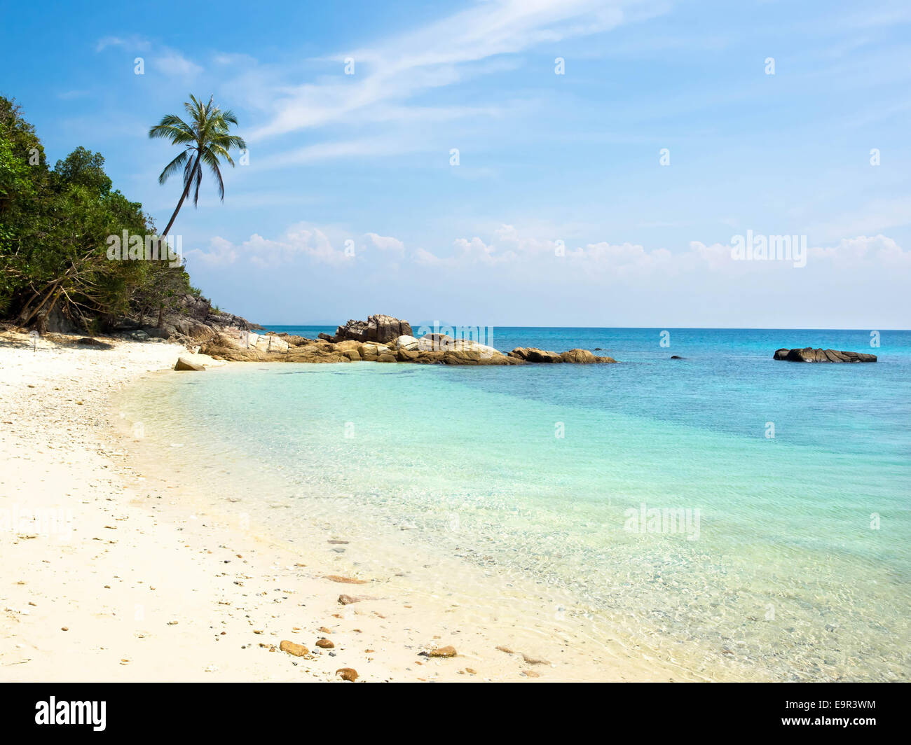 Spiaggia deserta a Perhentian Island, Malaysia. Foto Stock