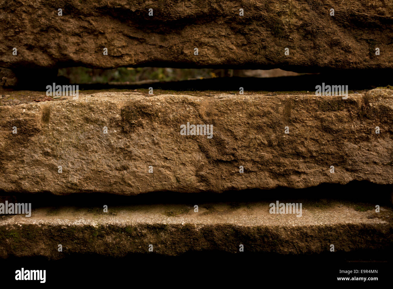 Strati di blocchi di granito in Cornovaglia Foto Stock