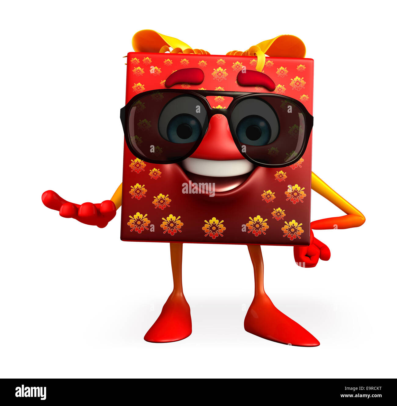 Cartoni animati della confezione regalo con vetro sun Foto Stock