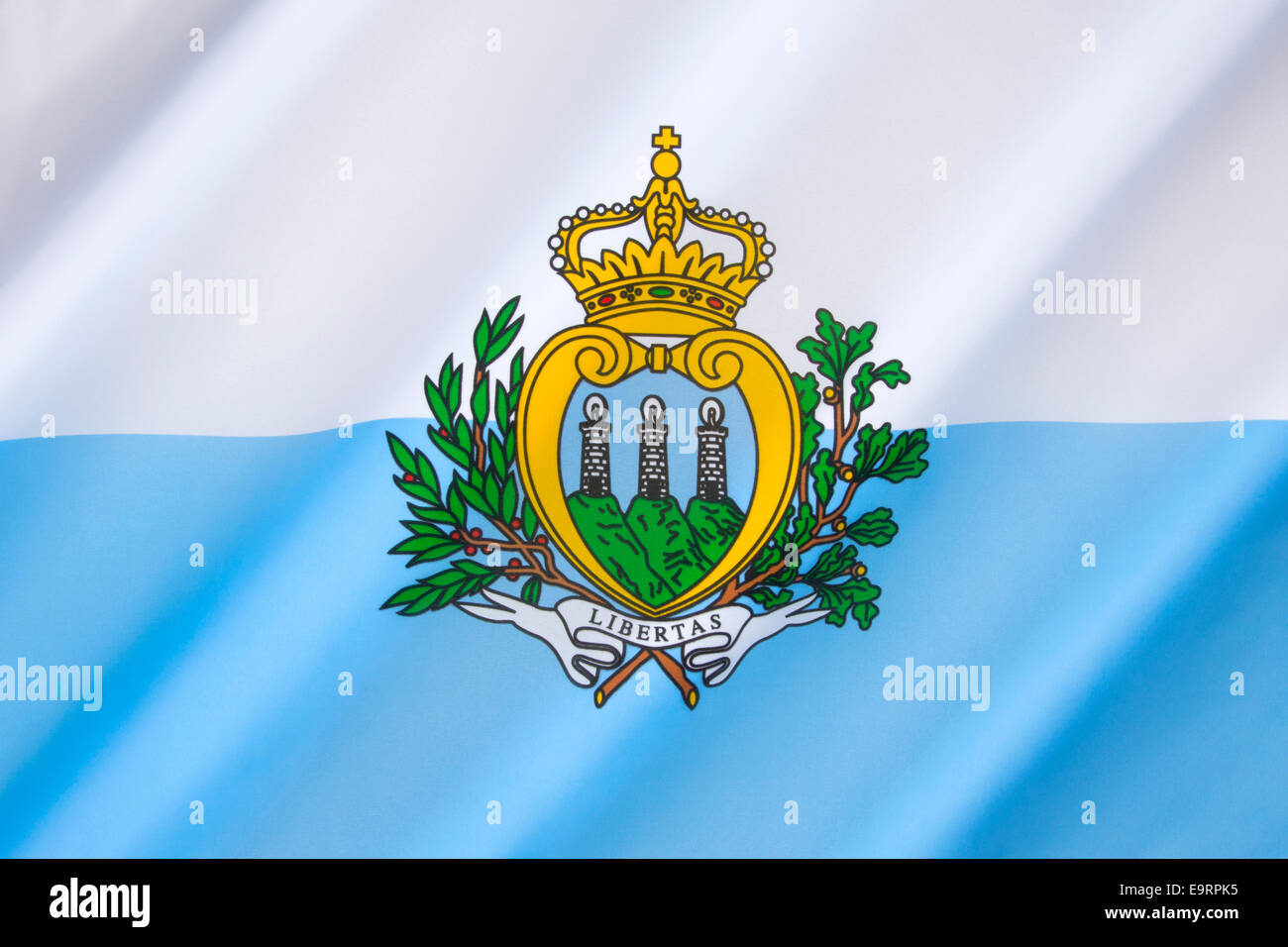 Bandiera della Repubblica di San Marino Foto Stock