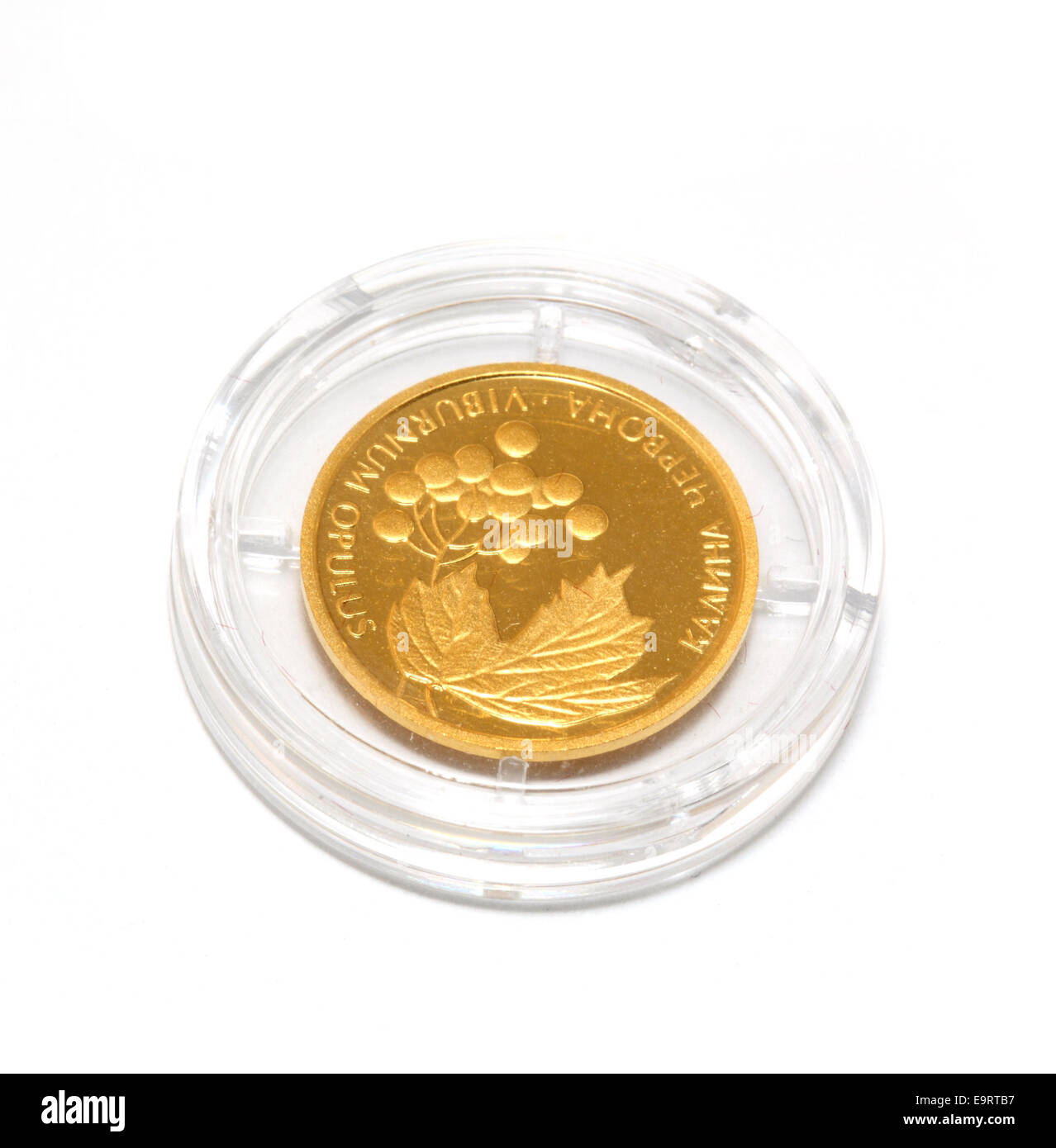 Moneta d'oro dell'Ucraina. Due grivna Foto Stock