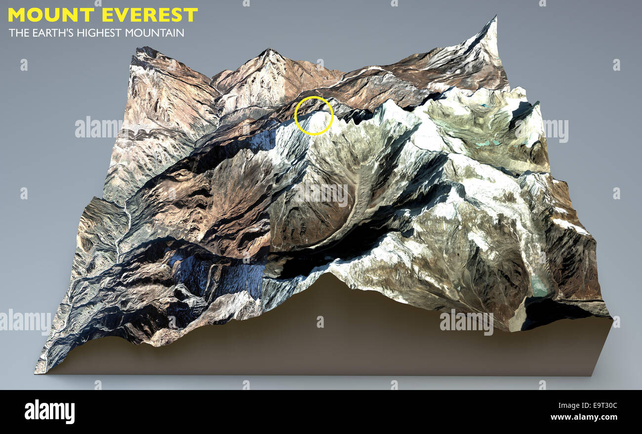 Everest. Montagna himalayana. Immagine fornita da NASA Foto Stock