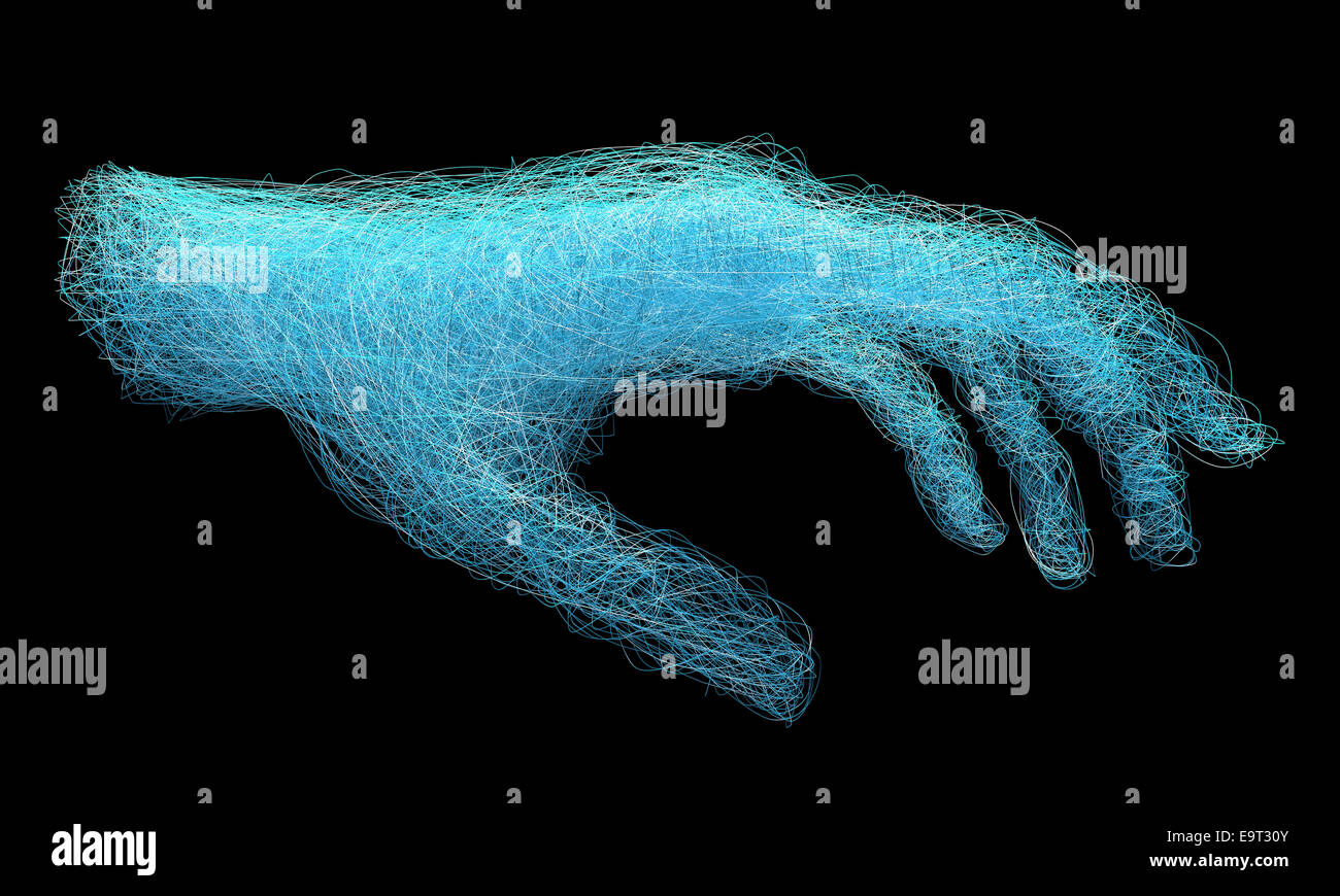Canto gesto, carta illustrazione a mano Foto Stock