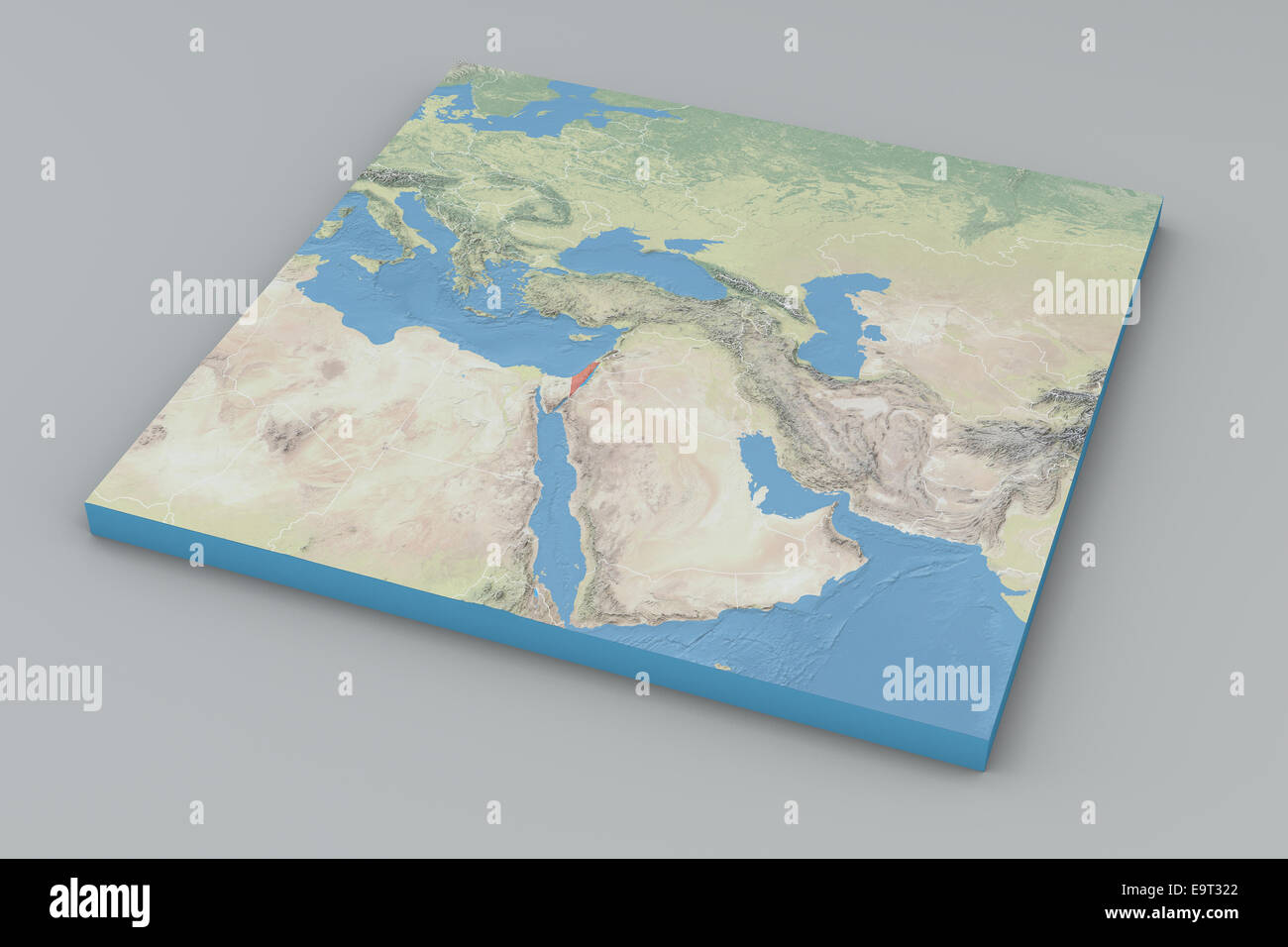 Mappa del mondo, Medio Oriente Israele. Gli elementi di questa immagine fornita dalla NASA Foto Stock