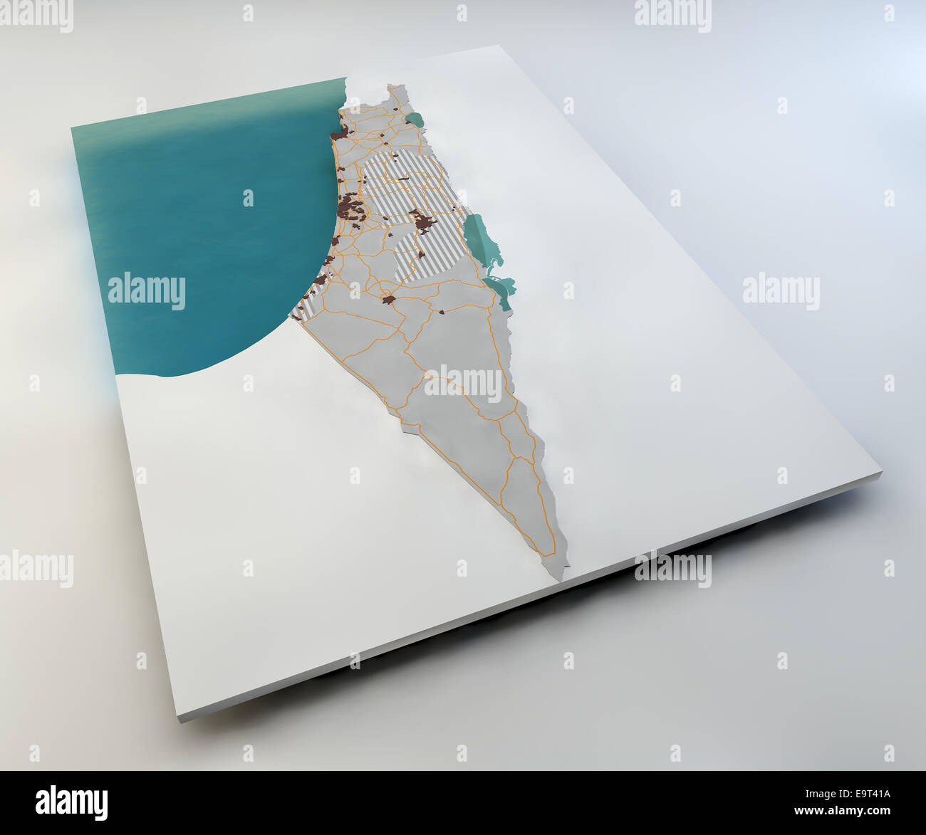 Mappa mondo medio oriente, Israele Foto Stock