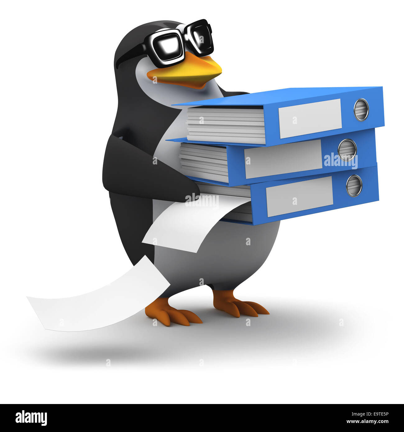 3D render di un pinguino in occhiali da sole che trasportano le cartelle  Foto stock - Alamy