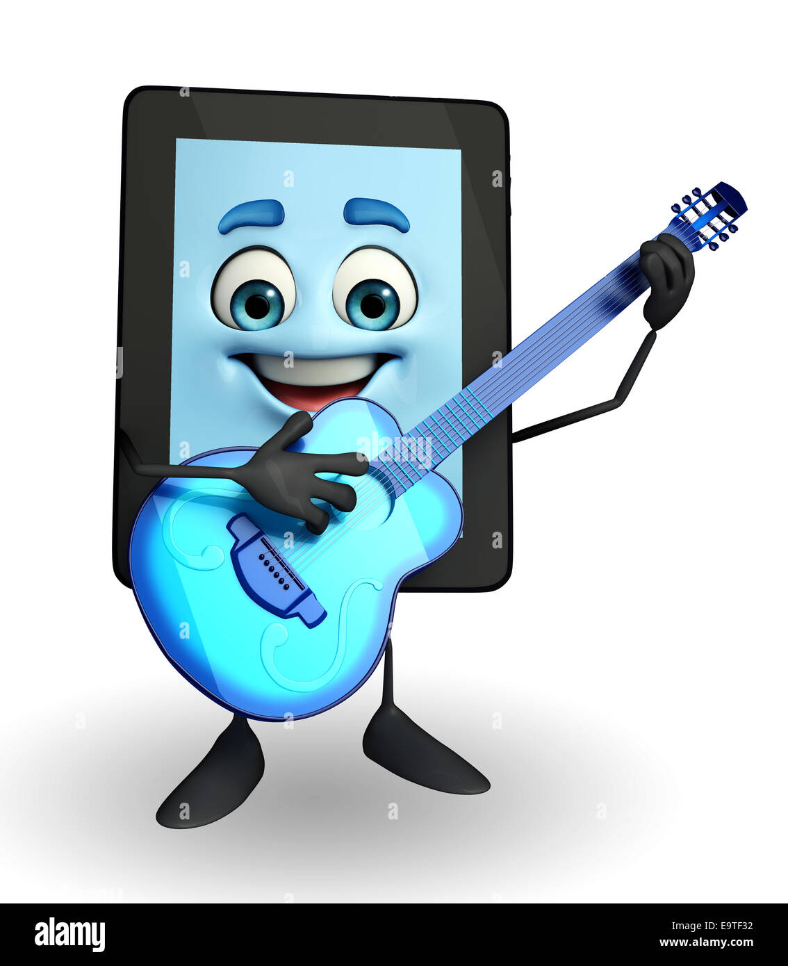 Cartoni animati della scheda con la chitarra Foto Stock