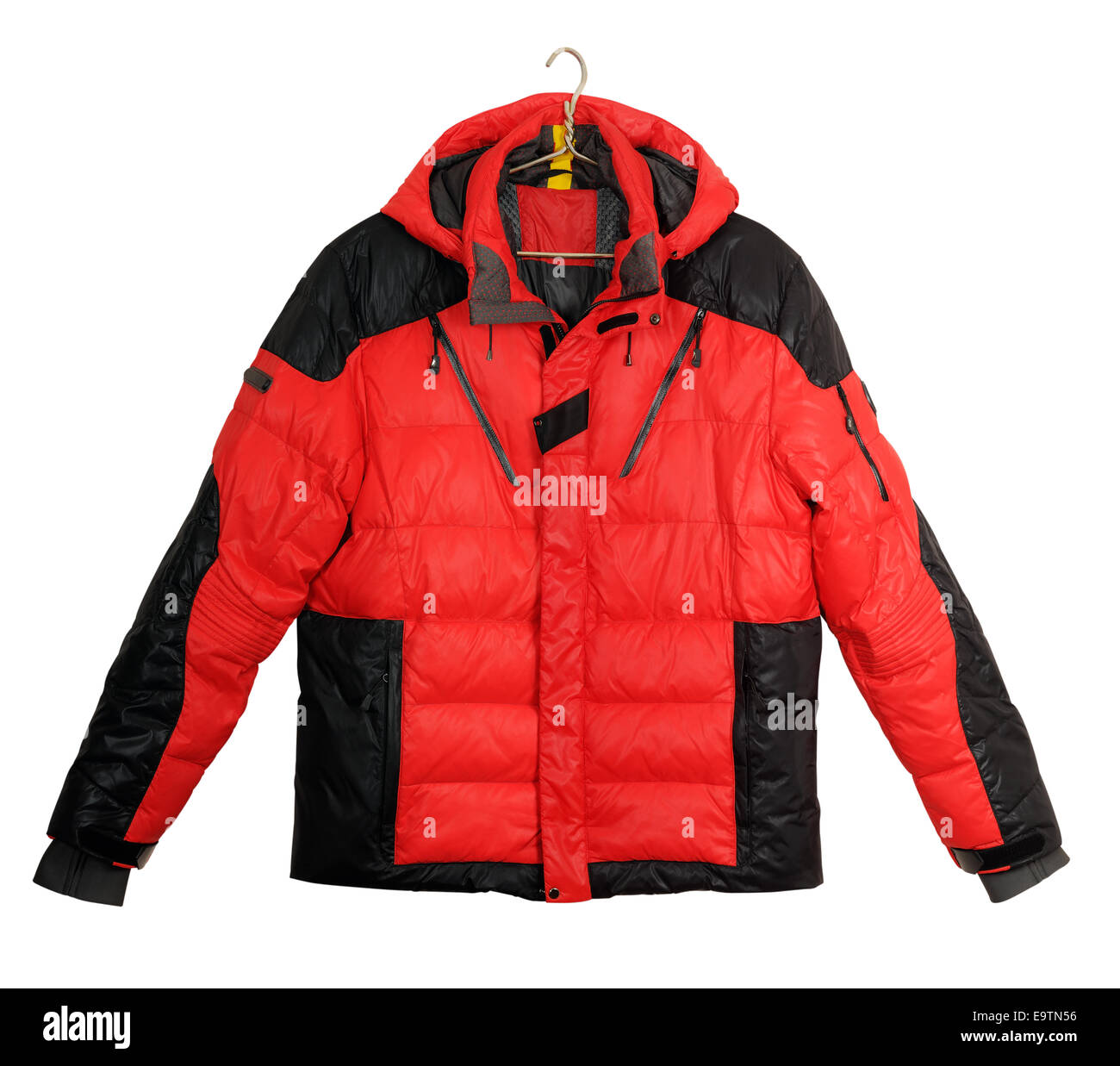 Gli uomini di sport del down jacket su sfondo bianco Foto Stock