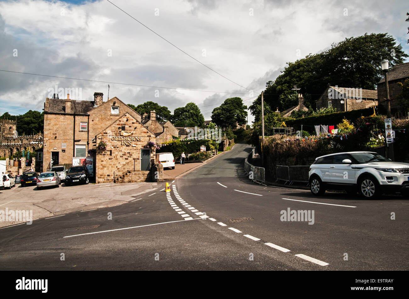 Pub rurale village, superiore-Brad South-Yorkshire campo Foto Stock