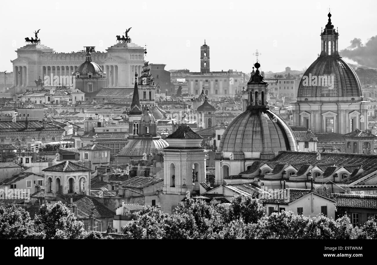 Vista di Roma da Castel Sant'Angelo, Italia. Foto Stock