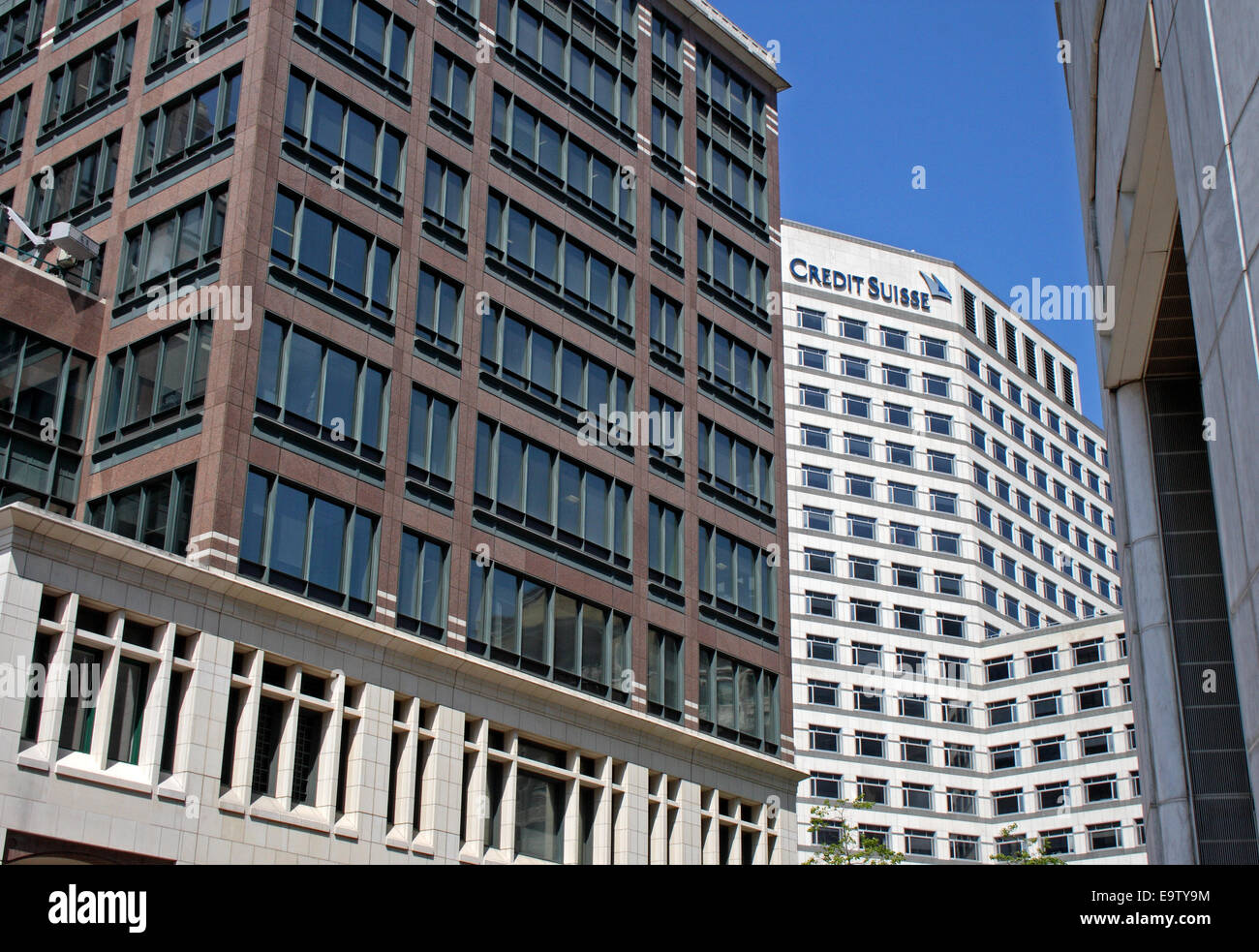 Canary Wharf, il centro finanziario di Docklands, Londra, Inghilterra. Foto Stock