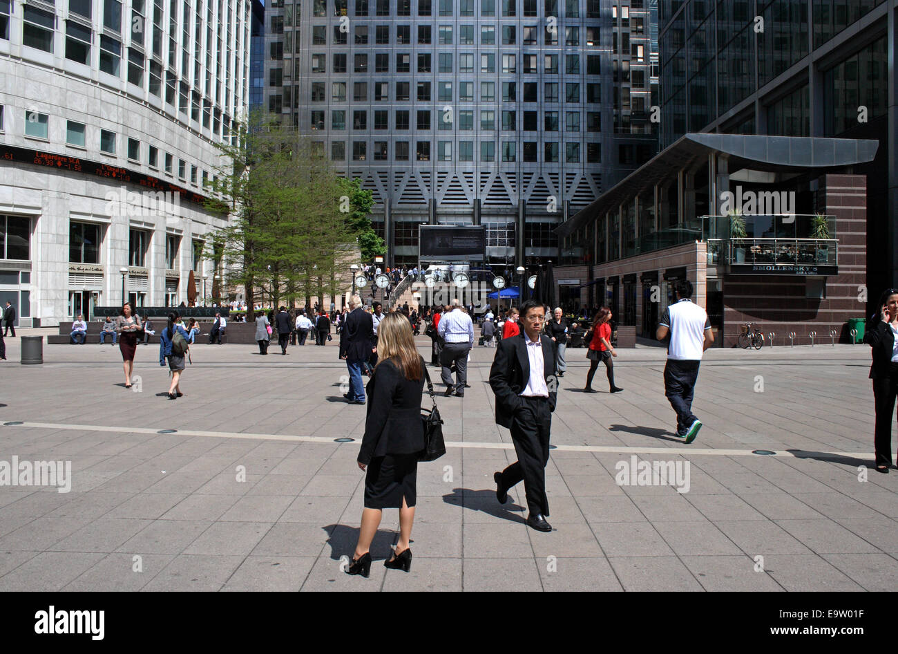 Canary Wharf, il centro finanziario di Docklands, Londra, Inghilterra. Foto Stock