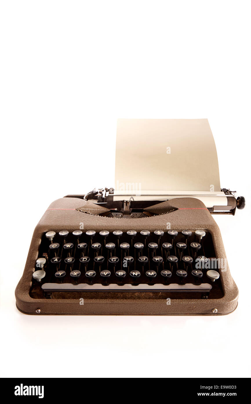 Schreibmaschine Freisteller Foto Stock
