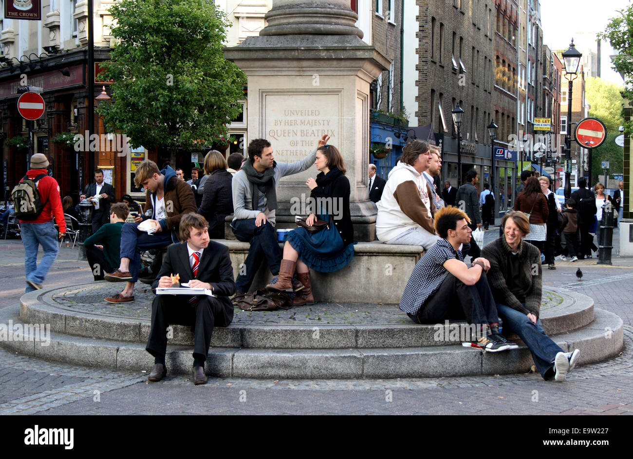 Seven Dials in Covent Garden area di Londra, Inghilterra. Foto Stock