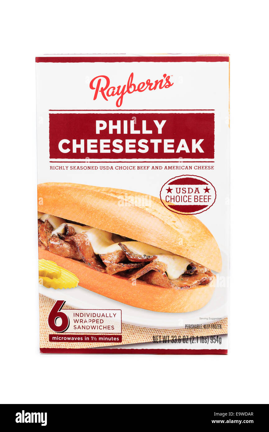 Costco casella bulk di Raybern's Philly Cheesesteak panini Foto Stock