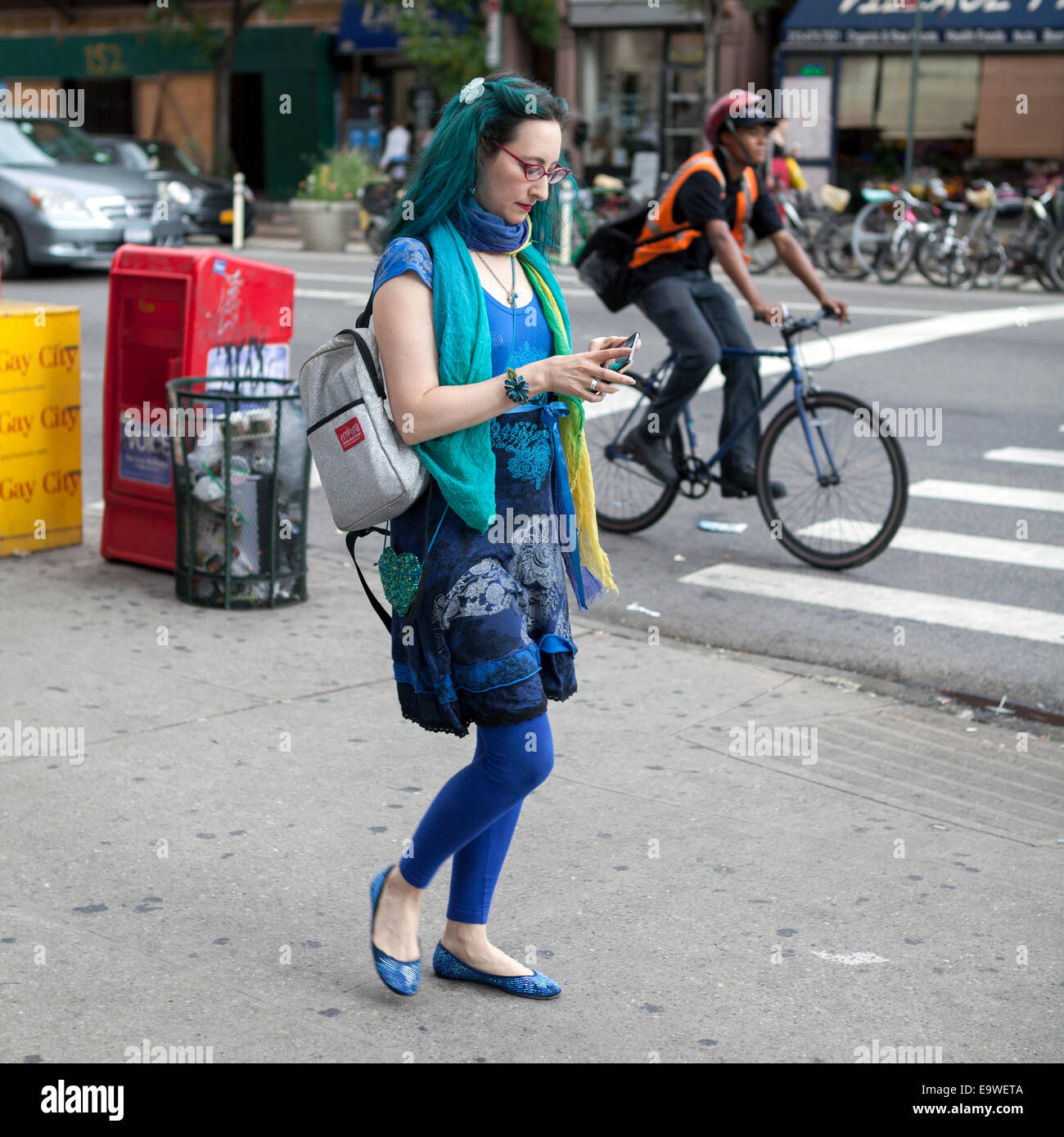 La vita per strada a New York City. Foto Stock