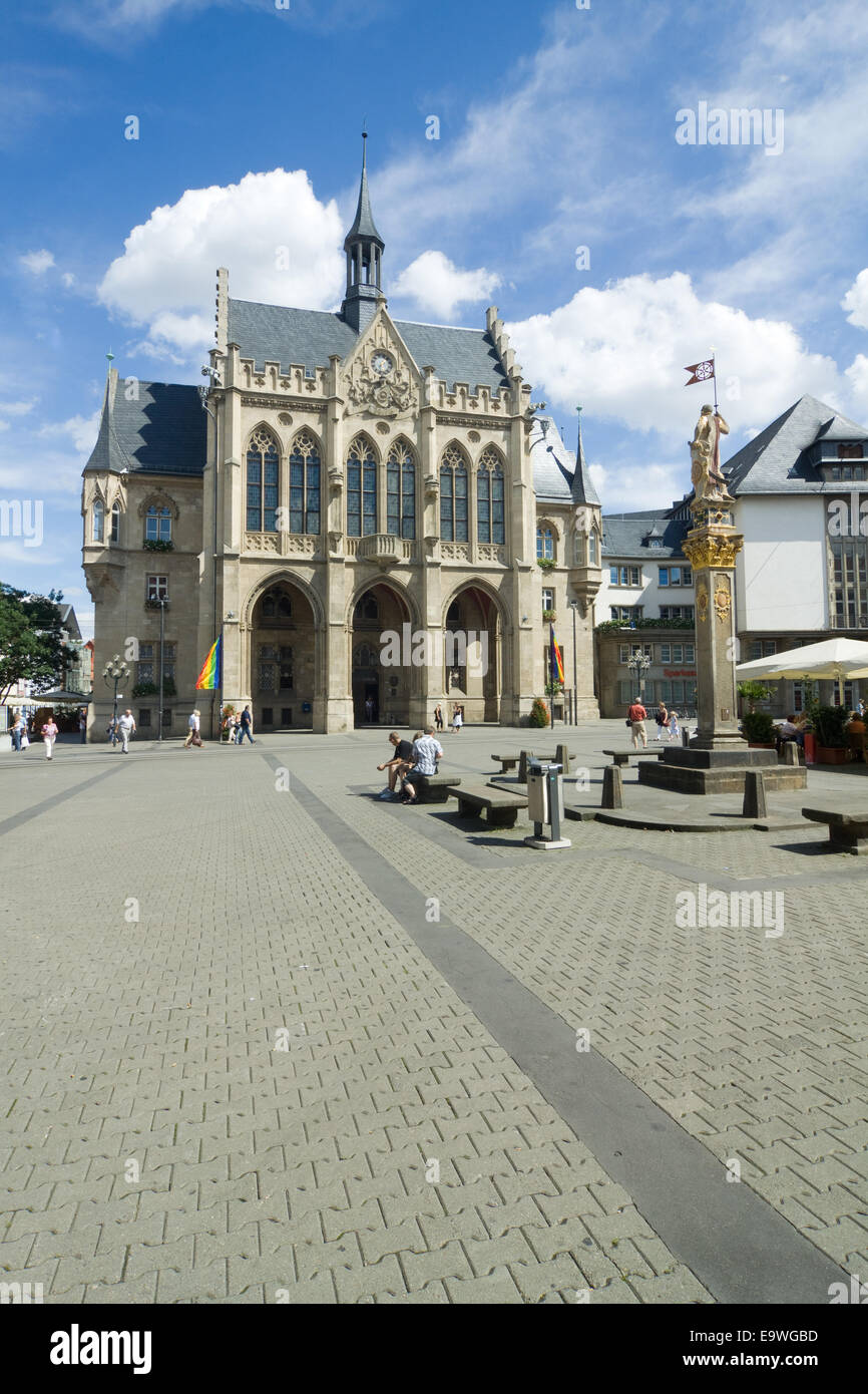 Erfurt city hall nel mercato del pesce Foto Stock