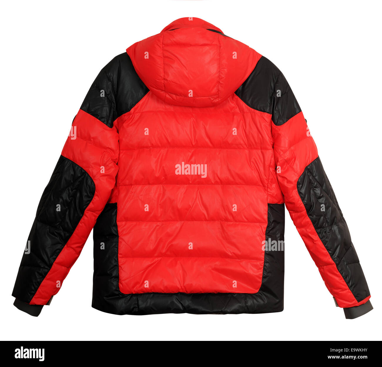 Gli uomini di sport del down jacket su uno sfondo bianco (vista posteriore) Foto Stock