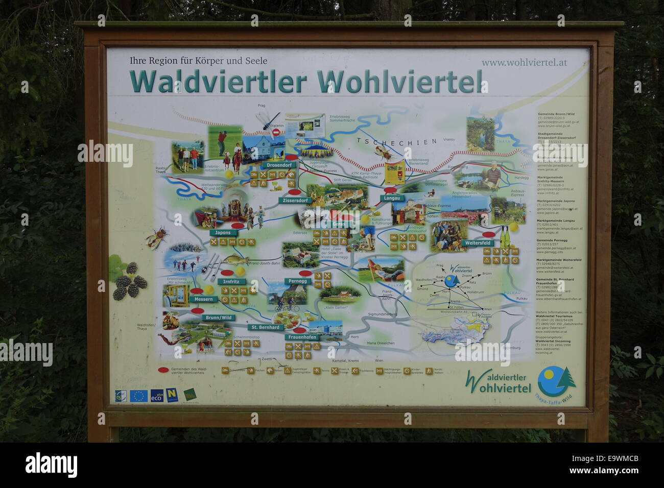 Segno Waldviertler Wohlviertel, Waldviertel, Bassa Austria Foto Stock