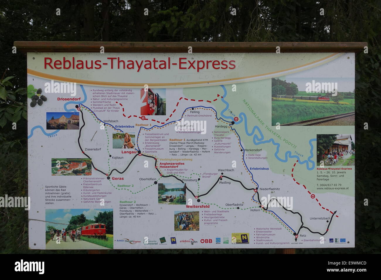 Segno Reblaus Thayatal Express, Waldviertel, Bassa Austria Foto Stock