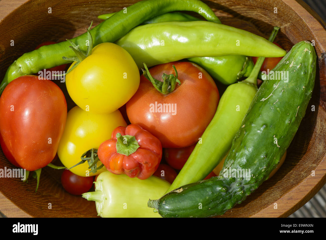 Super verdure fresche dal giardino dopo il raccolto, Austria Foto Stock