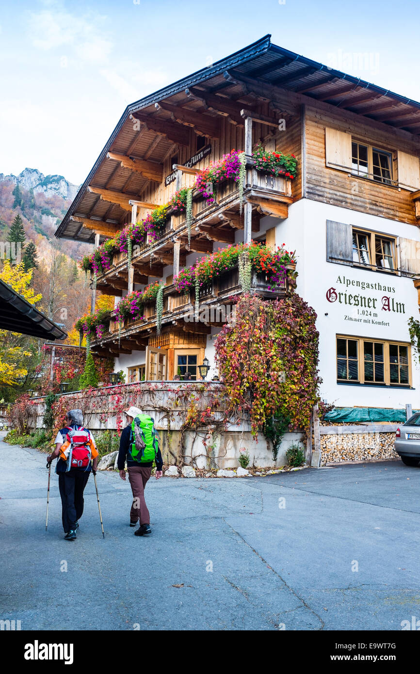 Griesner Alm alpengasthaus in Kaiserbachtal, Tirol Austria Foto Stock