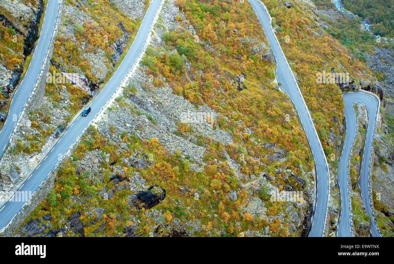 Scenic Troll strada in Norvegia Foto Stock