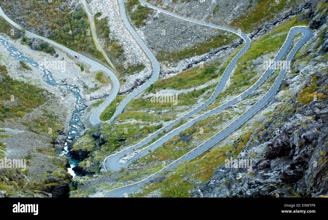 Troll strada in Norvegia Foto Stock