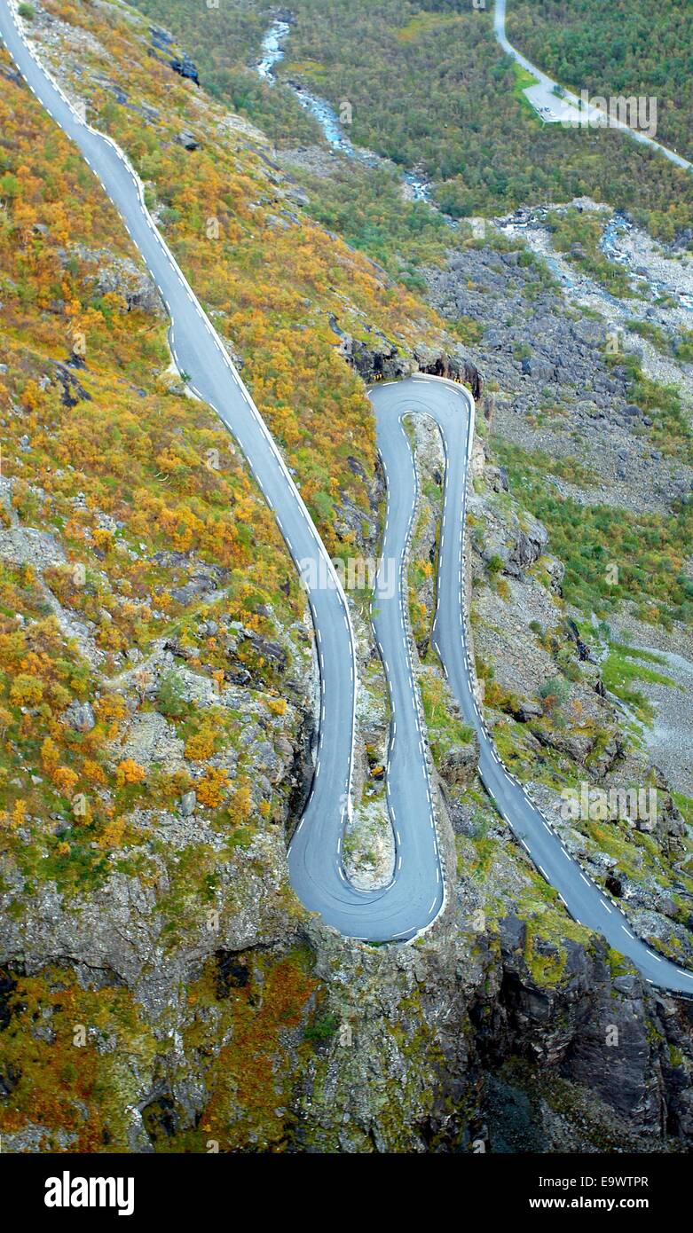 Strada dei troll in Norvegia Foto Stock