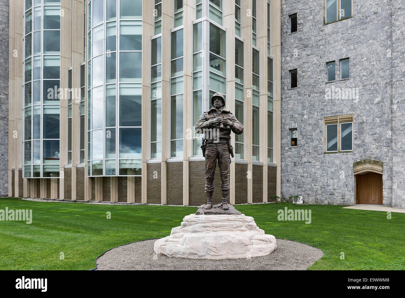 La scultura in bronzo del generale George Patton a West Point Accademia Militare, New York, Stati Uniti d'America Foto Stock