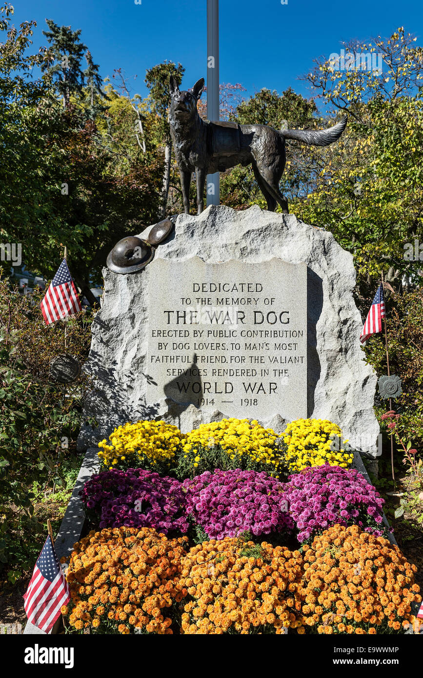 Cane War Memorial, Hartsdale Pet cimitero, Hartsdale, New York, Stati Uniti d'America Foto Stock