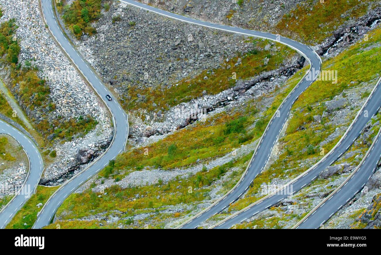 Strada dei troll in Norvegia Foto Stock