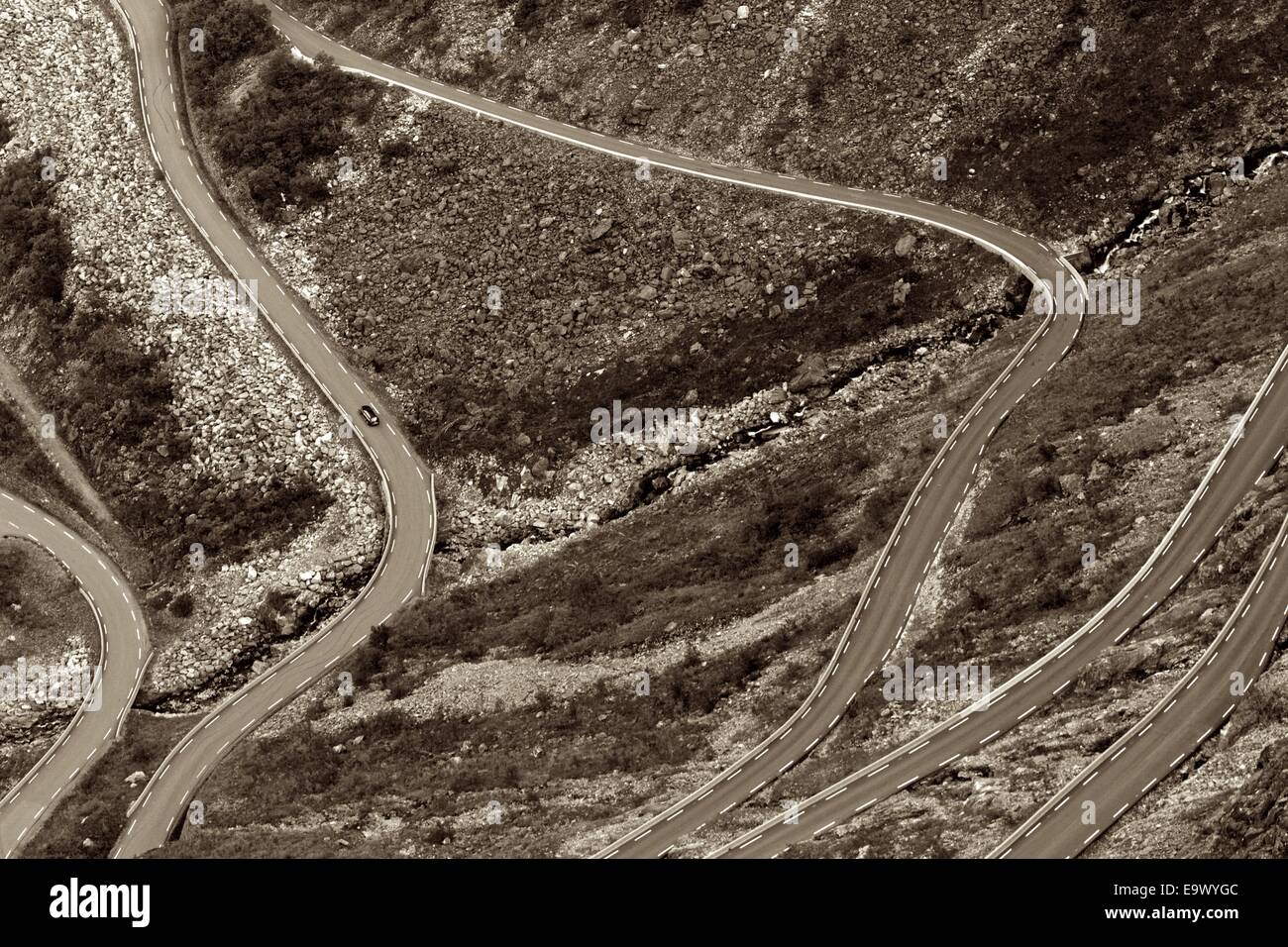 Famosa trollstigen o troll strada in Norvegia Foto Stock