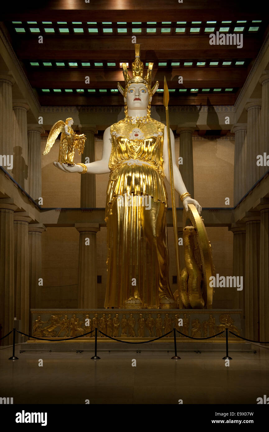 Statua di athena, il Partenone, Nashville, Tennessee Foto Stock